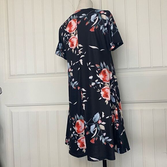 Women’s MEDIUM - Black Floral Dress - Baby Doll Style - Picture 6 of 13